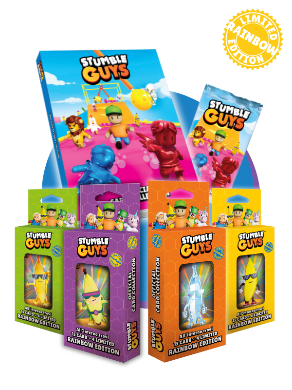 Stumble Guys Official Card Collection 1 Raccoglitore + Limited Rainbow  Edition set da 4 pack - Shop.Diramix